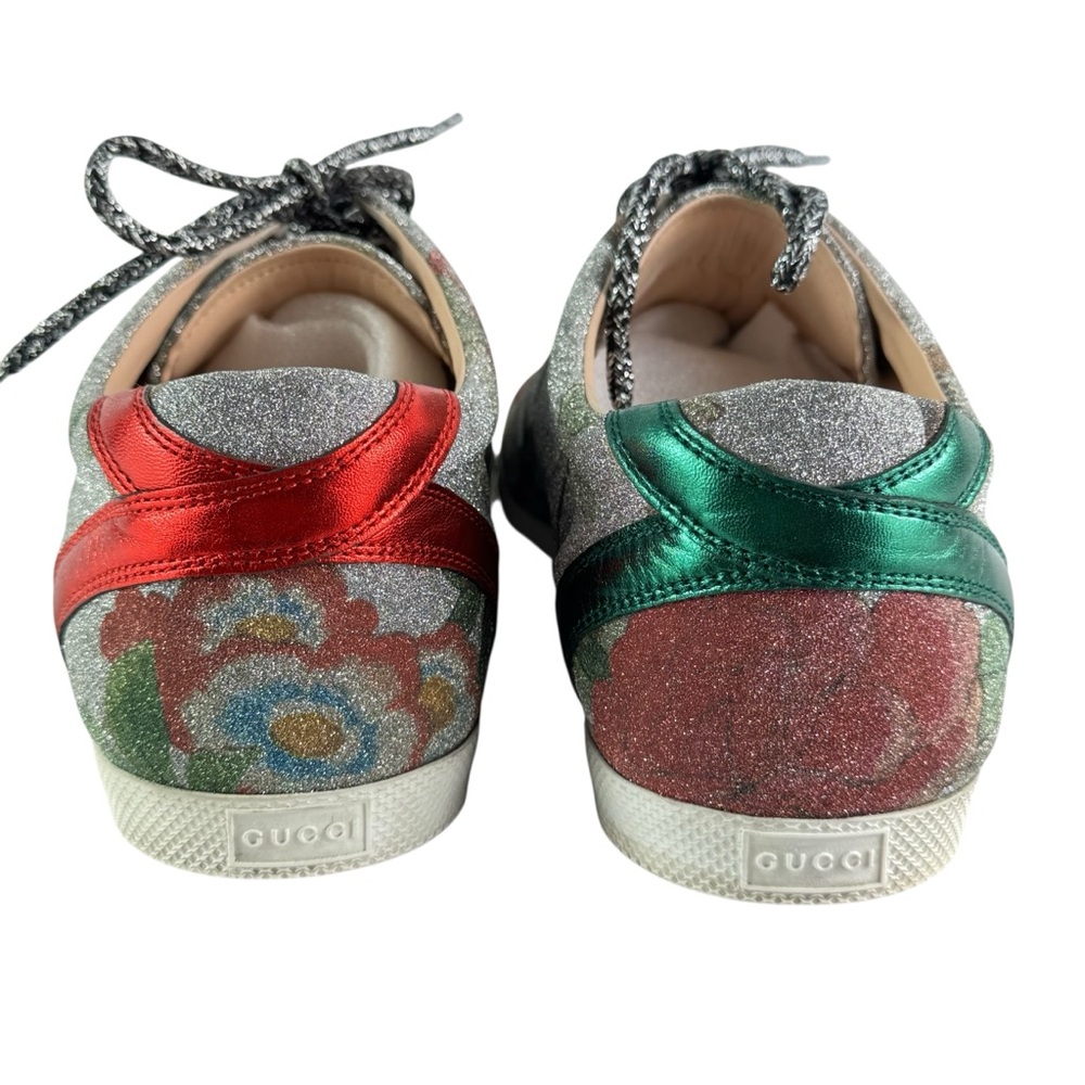 GUCCI 449985 Sparkle Tian Bird Silk Men's Sneakers Made in Italy 10-10.5US - Picture 5 of 12